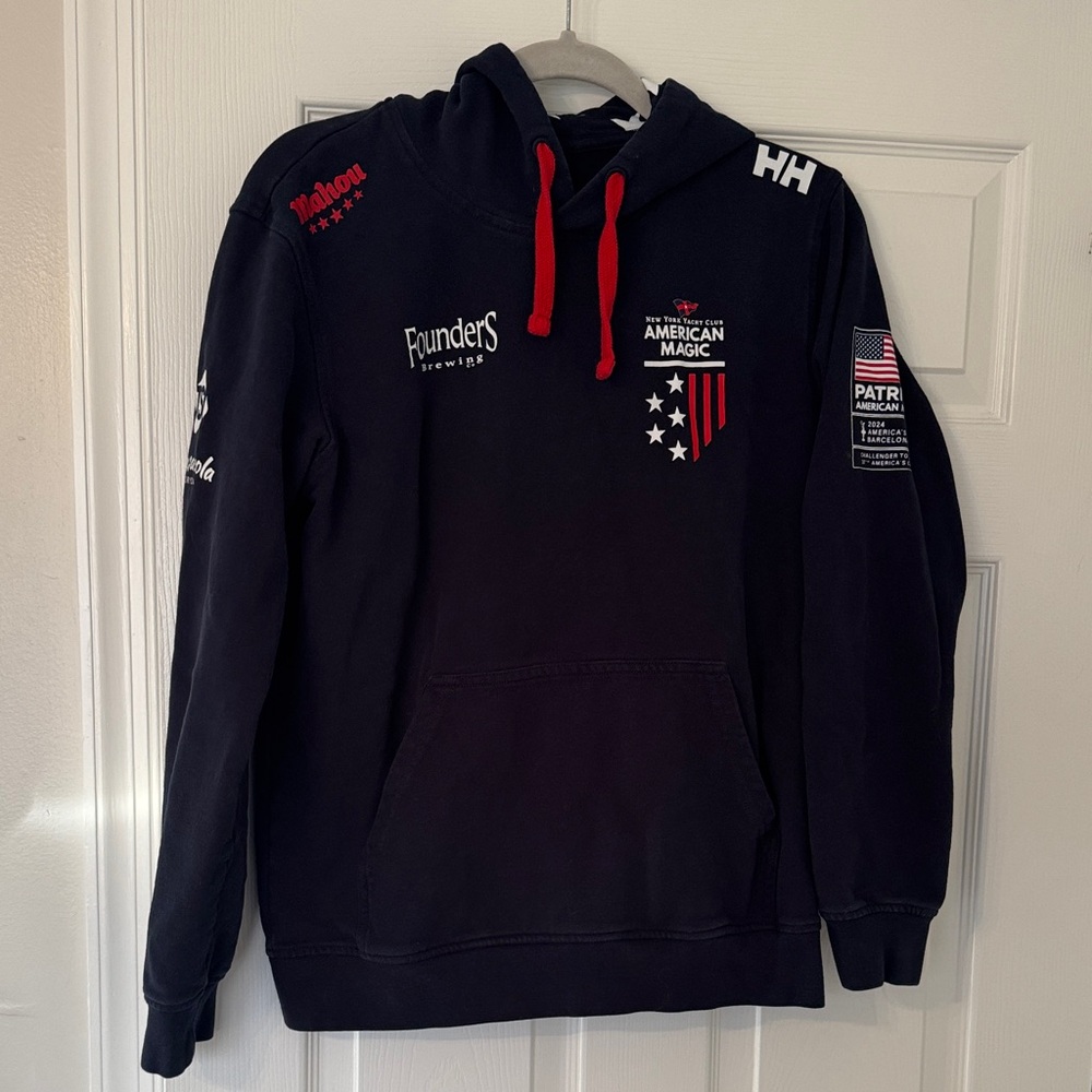 Helly Hansen USA Navy Hoodie with Red Details